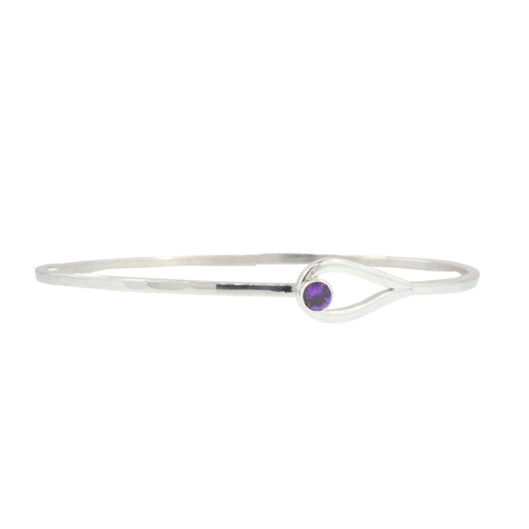 Sterling Silver Birthstone Bangle Bracelet