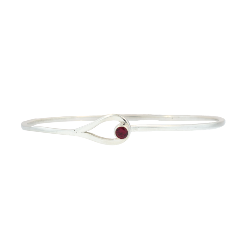 Sterling Silver Birthstone Bangle Bracelet