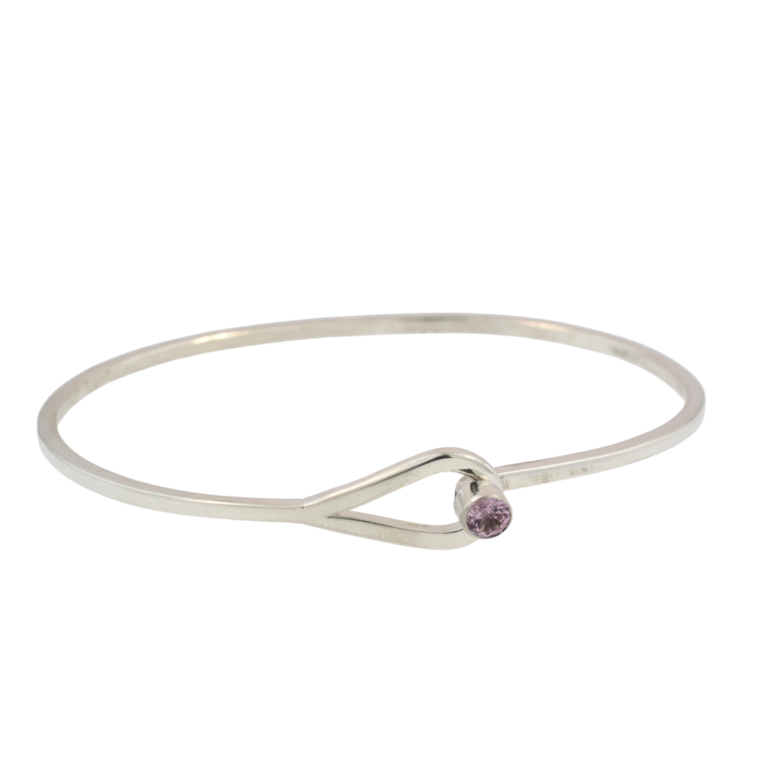 Sterling Silver Birthstone Bangle Bracelet