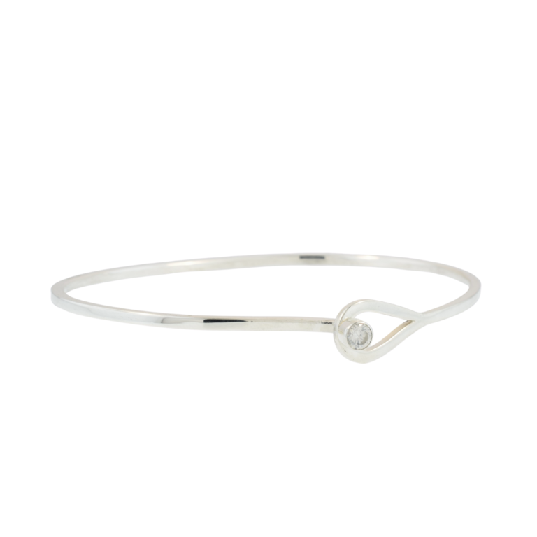 Sterling Silver Birthstone Bangle Bracelet