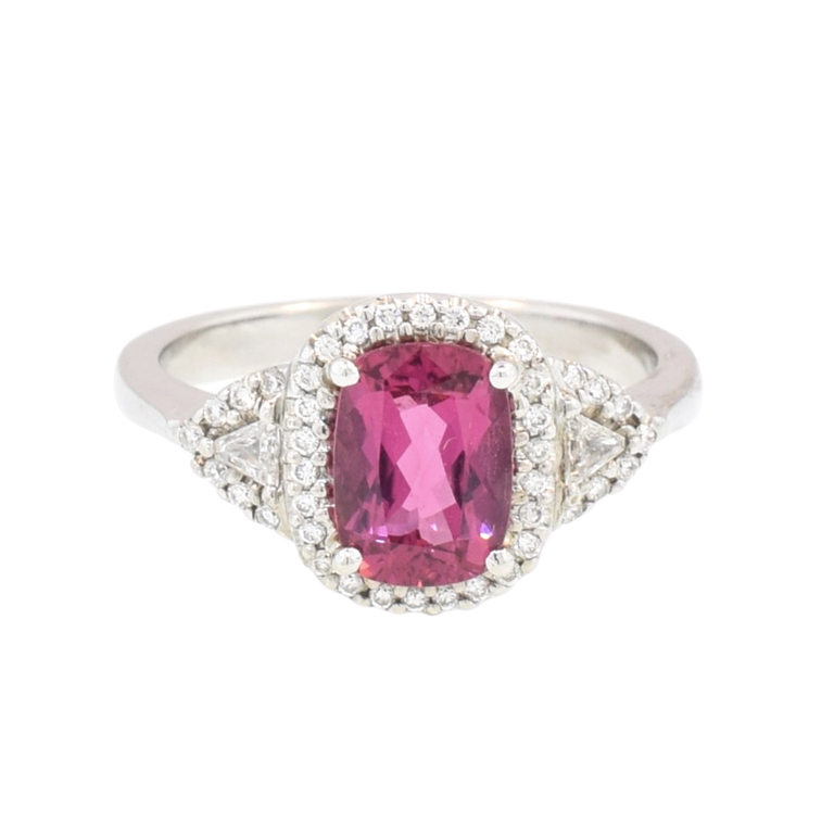 Rubelite Tourmaline and Diamond Ring