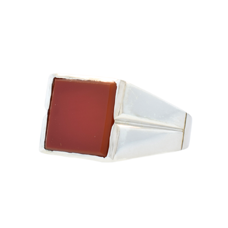 Large Sterling Silver Carnelian Ring