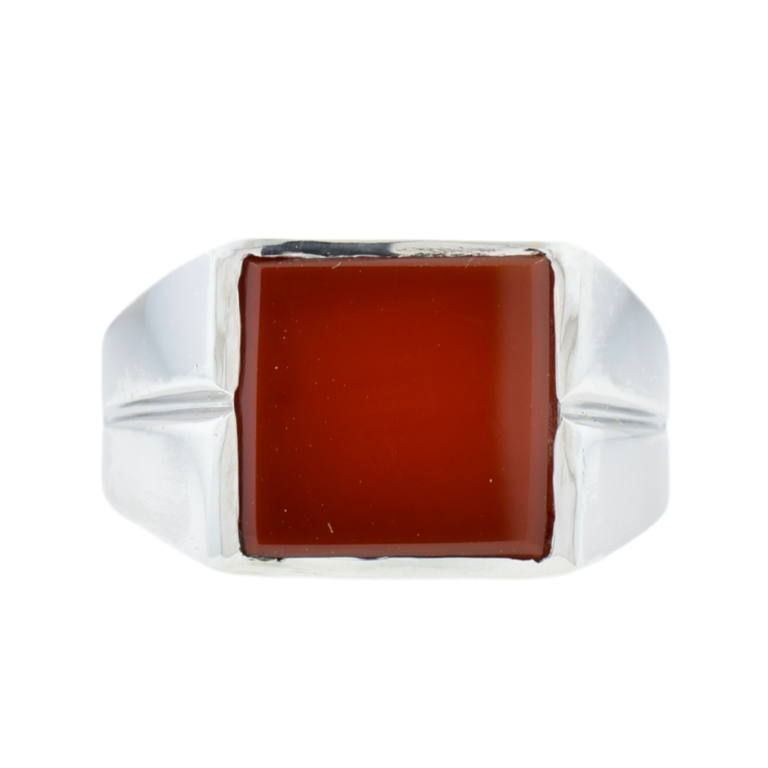 Large Sterling Silver Carnelian Ring