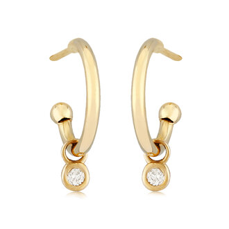 Carla Petite Hoop with Diamond Drop