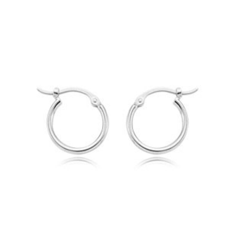 Small White Gold Tube Hoops