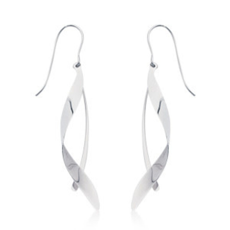 Carla Silver Wire & Twist Drop Earring