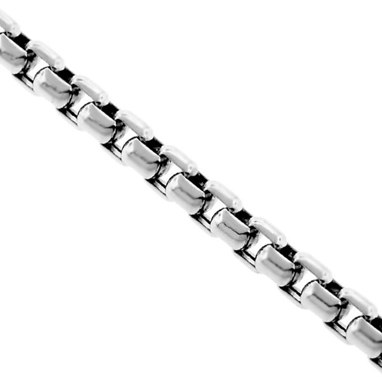 Box Chain Necklace in Sterling Silver, 2.7mm