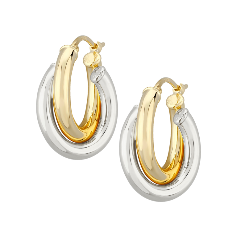 Yellow & White Double Hoop Earrings