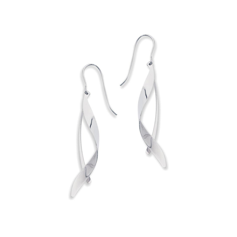 Carla Silver Wire & Twist Drop Earring