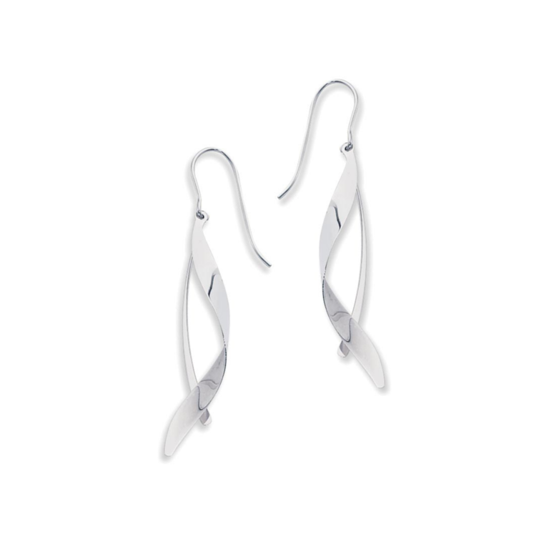 Silver Wire & Twist Drop Earring