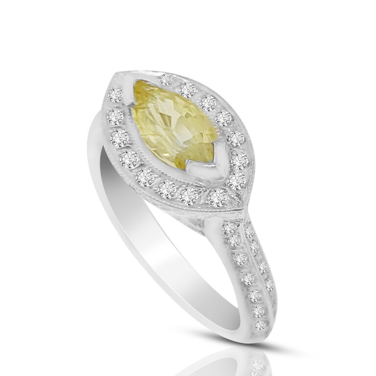 Expressions Jewelers Yellow Sapphire & Diamond Ring