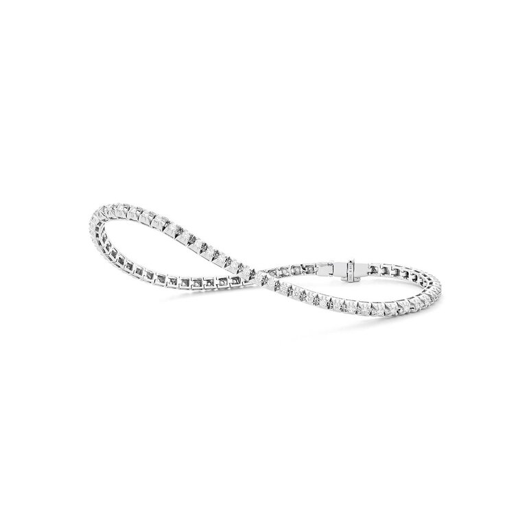 White Gold Illusion Riviere Bracelet 1 Ctw