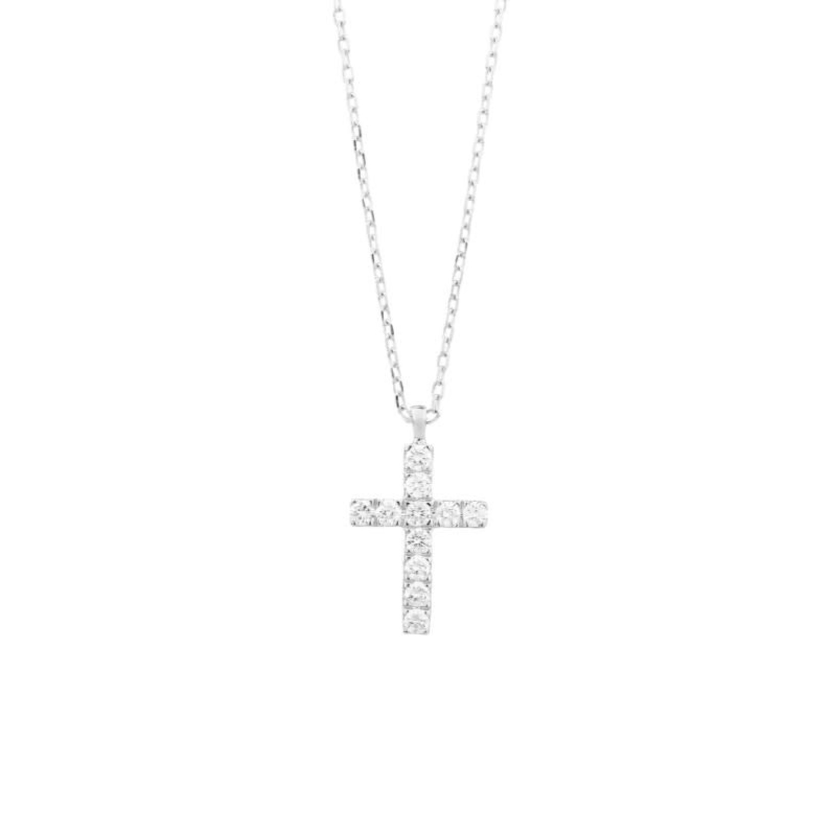 White Gold  Diamond Cross