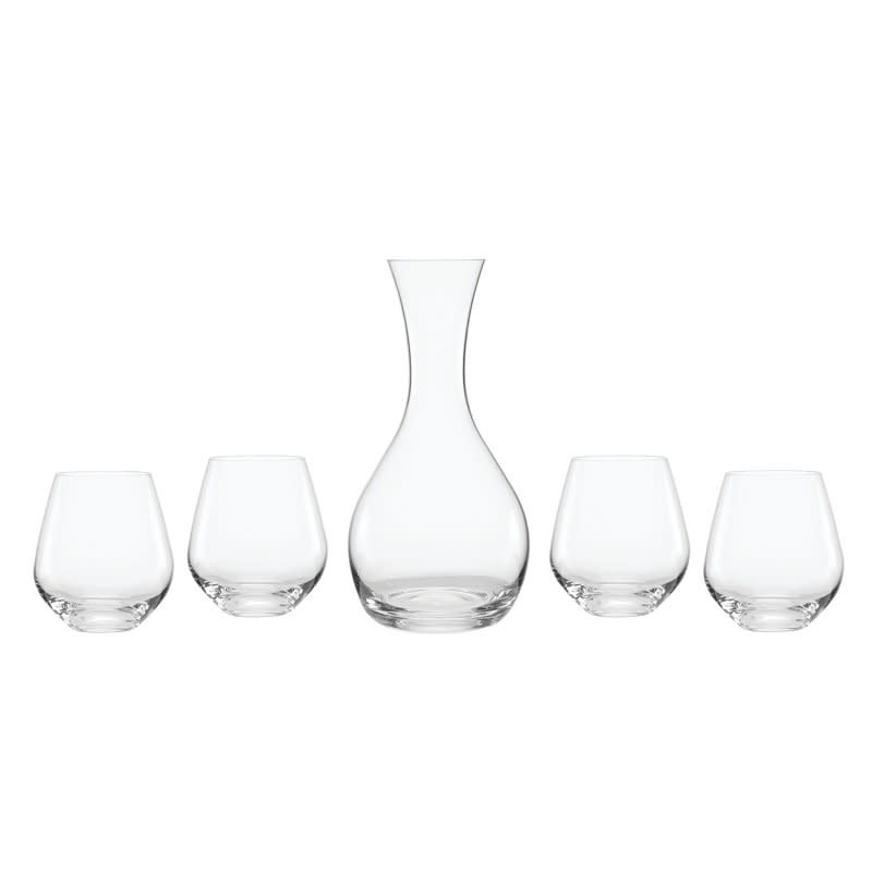 Set of 4 Crystal Decanters - Town & Sea
