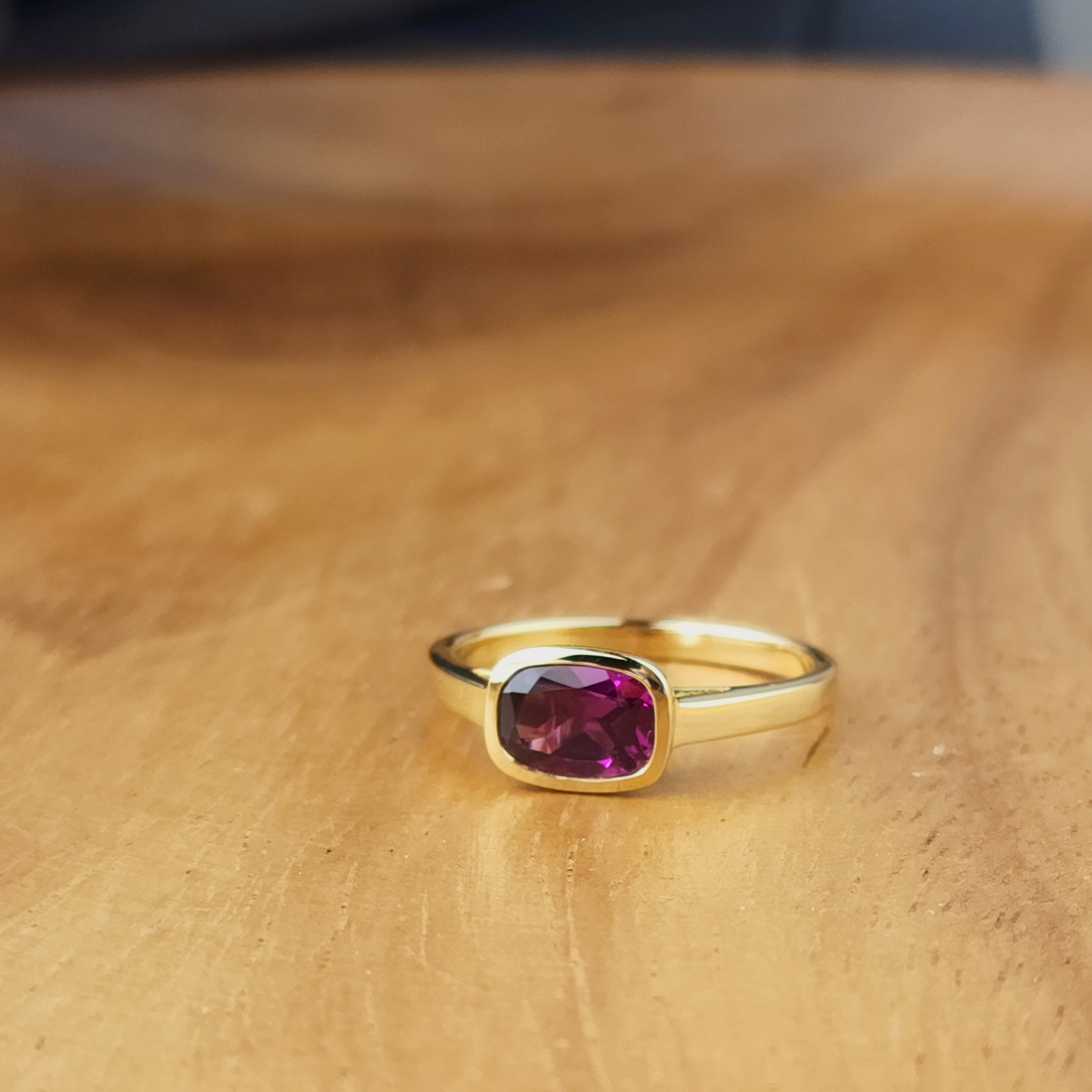 Rhodolite Garnet Bezel Ring