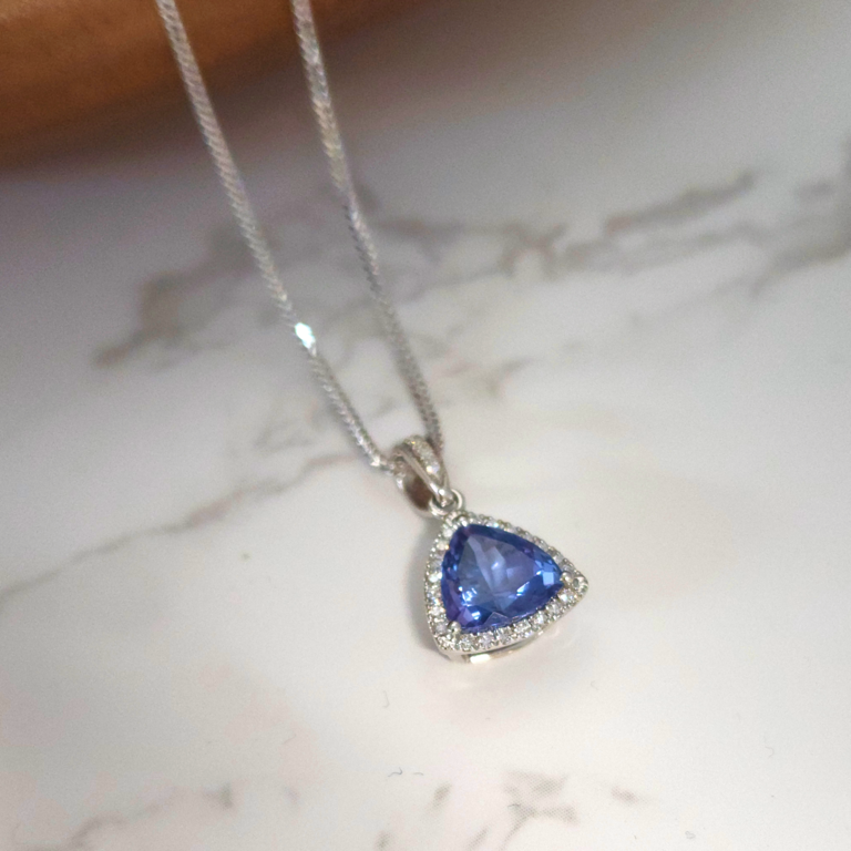 Tanzanite Halo Pendant (pendant only)