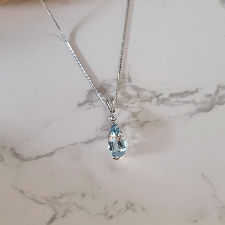 Aquamarine Pear-Shaped Pendant (pendant only)