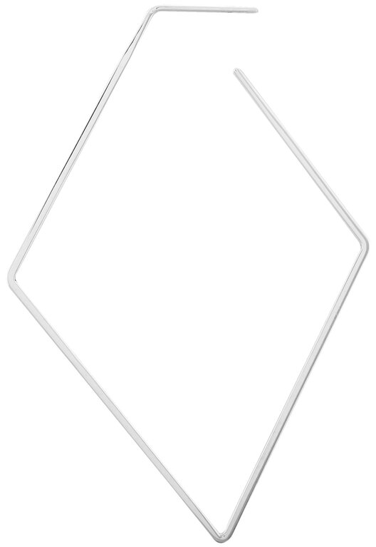 Silver Flat Geometric XL Hoop