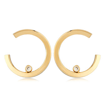 Carla By-Pass Square Tube Earring with Diamonds