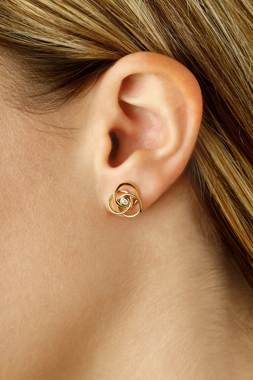 Carla Love Knot Earrings with Diamond