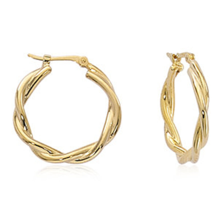 Yellow Gold Double Twist Hoop