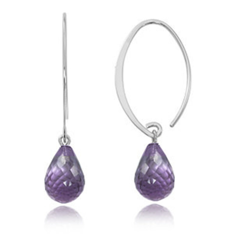 Sterling Silver French Wire Earring with Amethyst