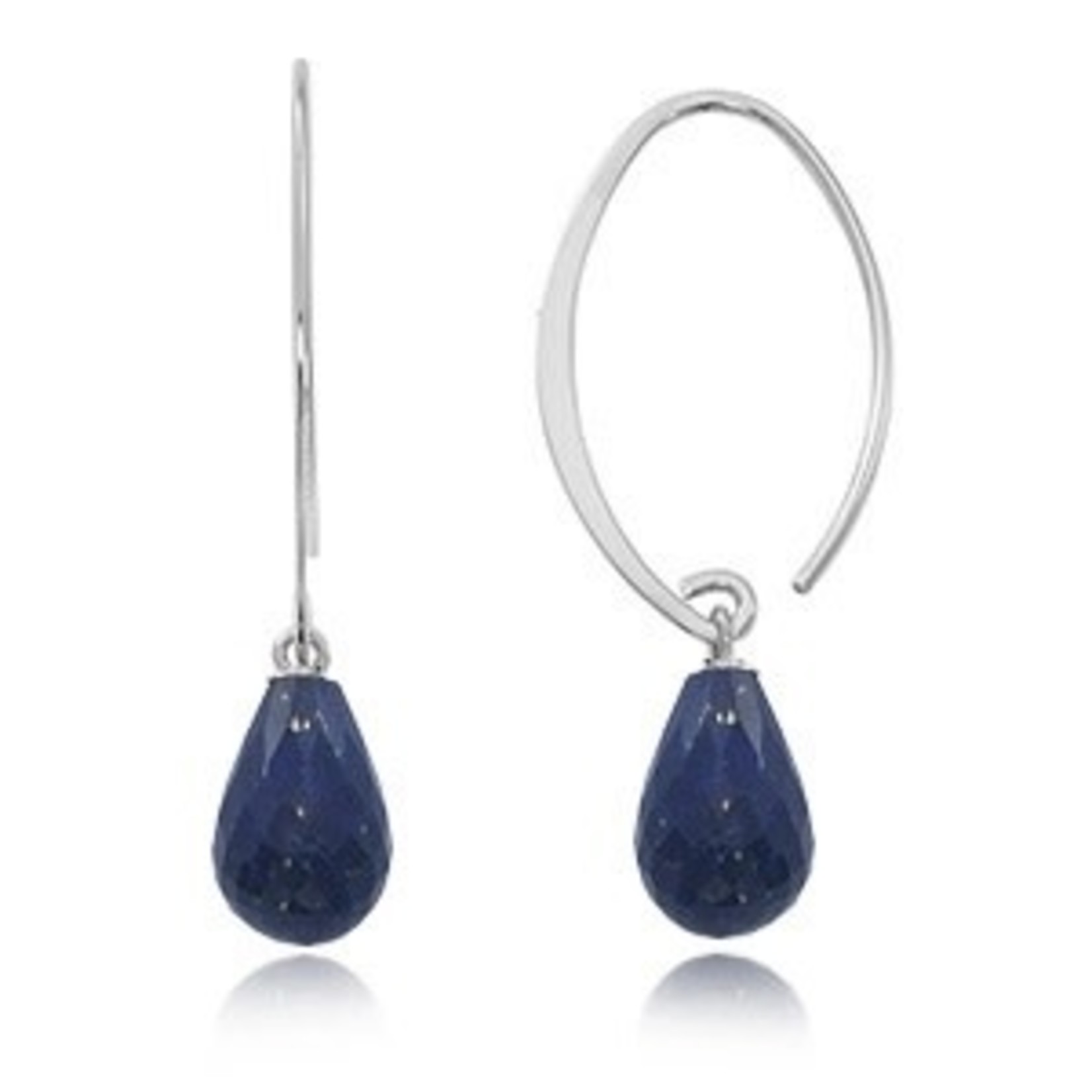 Sterling Silver French Wire Earring with Lapis