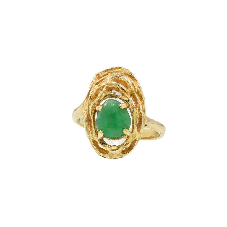 Estate Collection Estate Yellow Gold Dyed Jadeite Ring