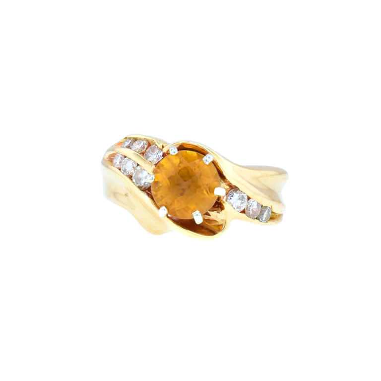 Estate Collection Estate Yellow Gold Ring with Yellow Stone