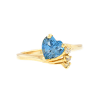 Estate Yellow Gold  Blue Heart Ring