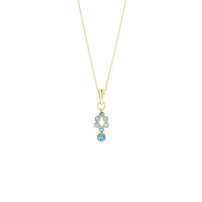 Expressions Jewelers Yellow Gold Swiss Blue Topaz Pendant