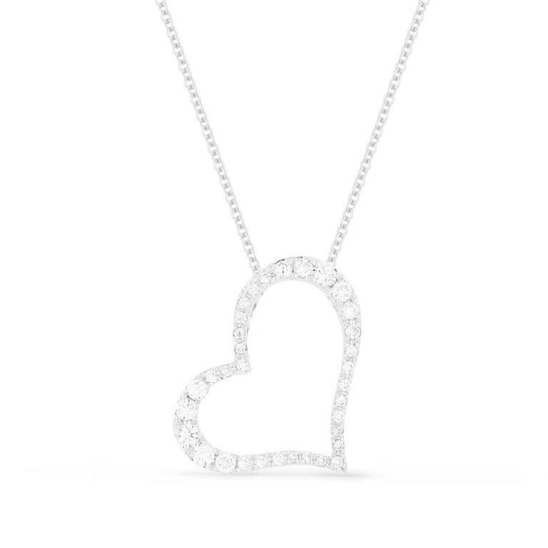 Expressions Jewelers White Gold Diamond Heart Pendant