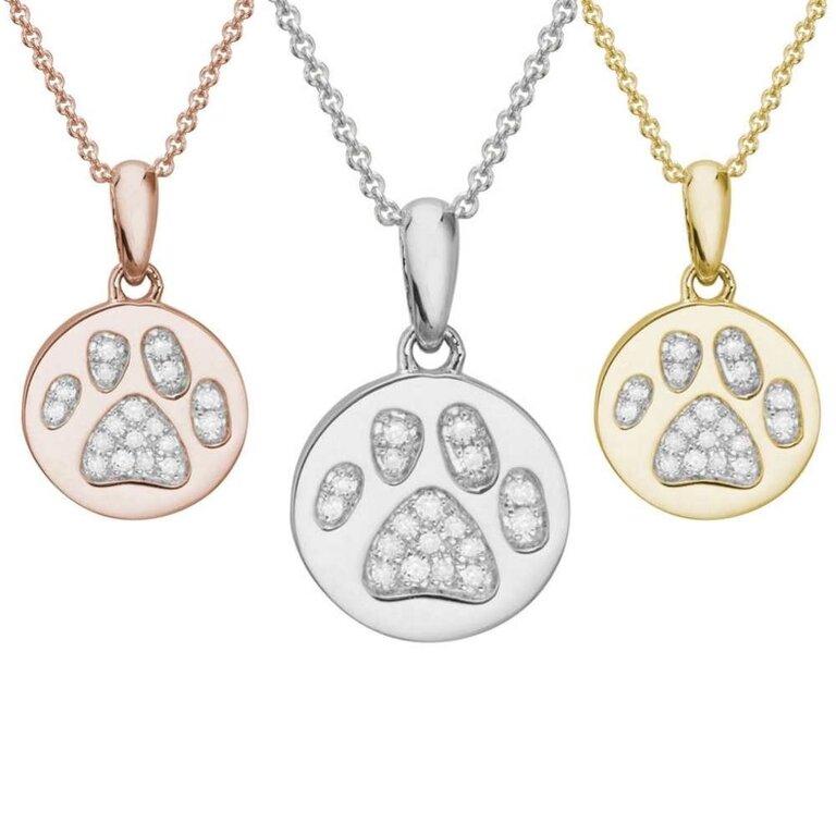 Expressions Jewelers Gold & Diamond Paw Print Necklace
