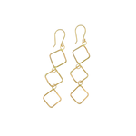 14KY Gold Wire Triple Square Drop Earring