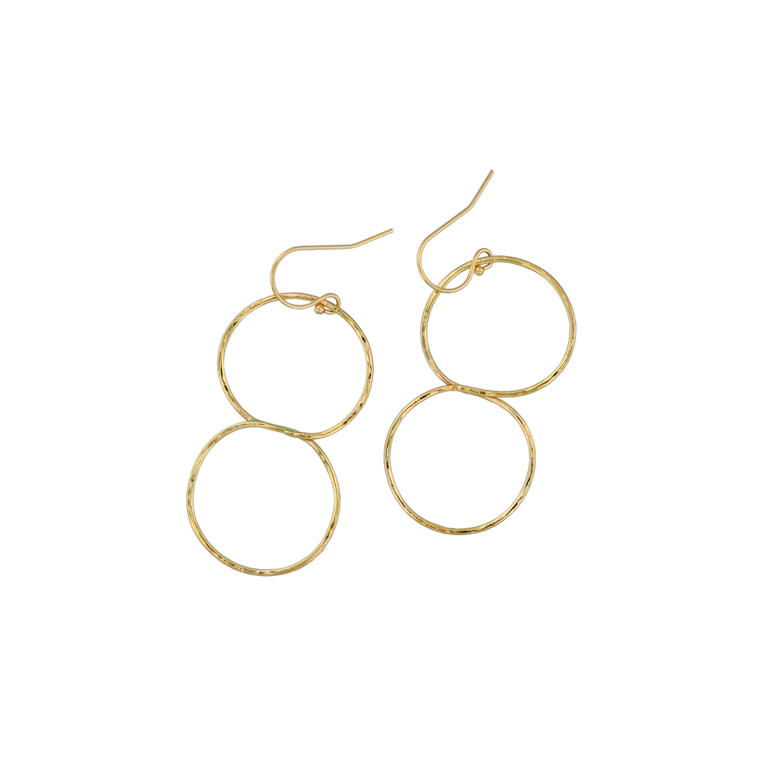 Gold Hammered Figure Eight Earrings