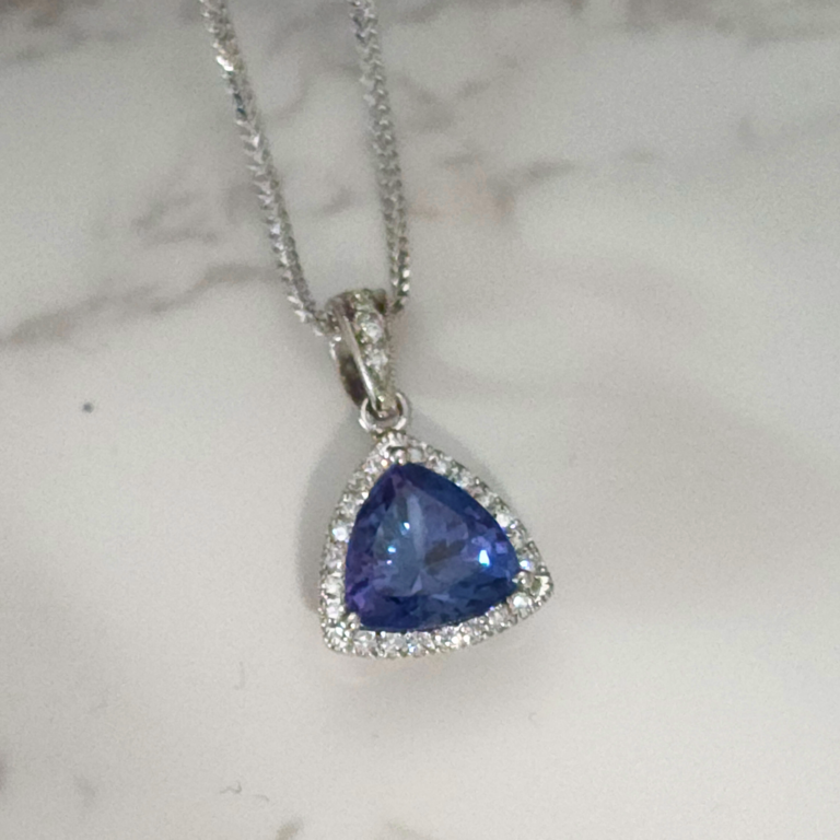 Tanzanite Halo Pendant (pendant only)