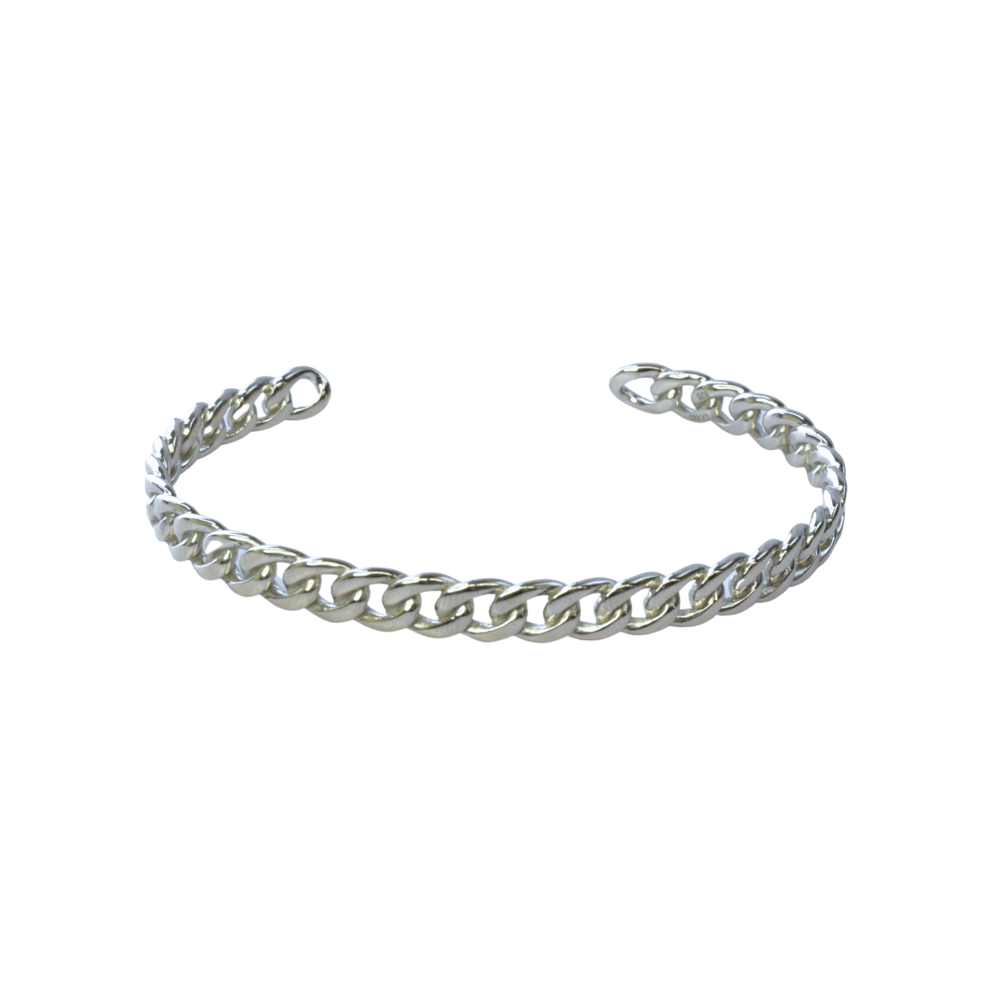 Silver Curb Chain Link Cuff Bracelet - Expressions Jewelers Silver Curb Chain Link Cuff Bracelet - Expressions Jewelers