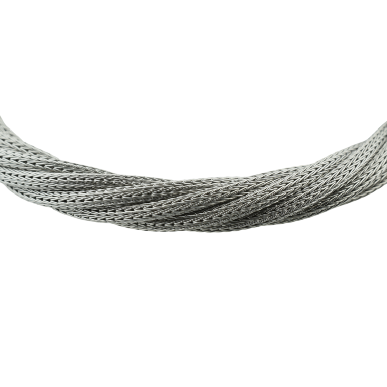 Expressions Jewelers Silver Twisted Mesh Bracelet with Magnetic Clasp