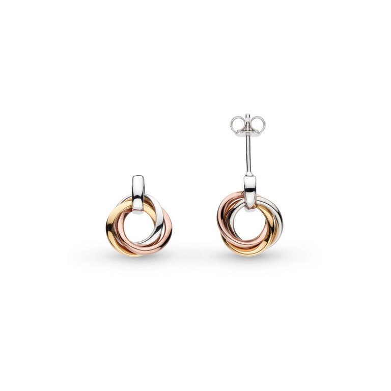 Kit Heath Bevel Trilogy Golds Link Stud Earrings