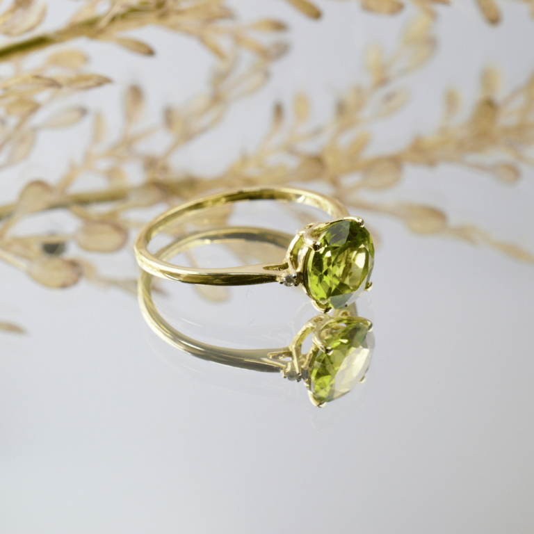 Estate Collection Estate Peridot and Diamond Ring