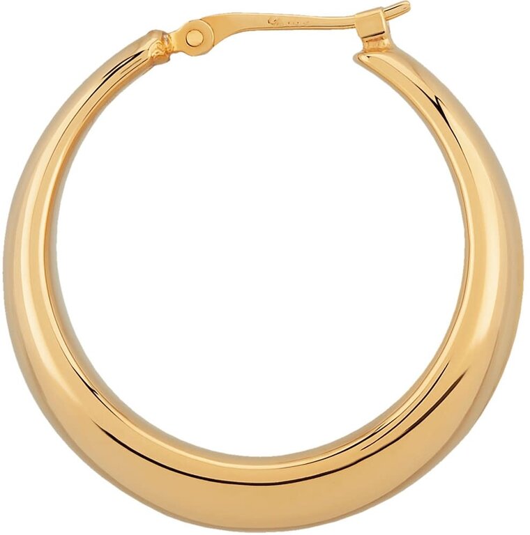14K Yellow Large Chunky Tapered Hoops