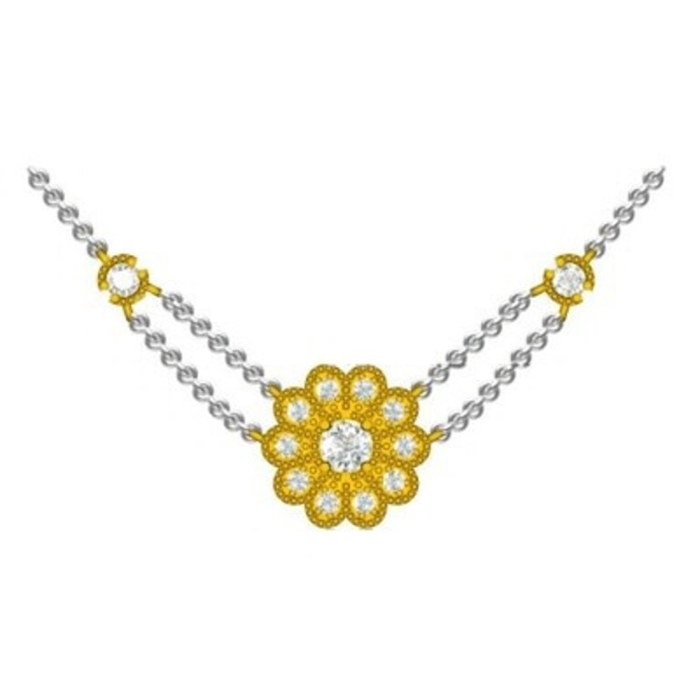 Diamond Flower Necklace