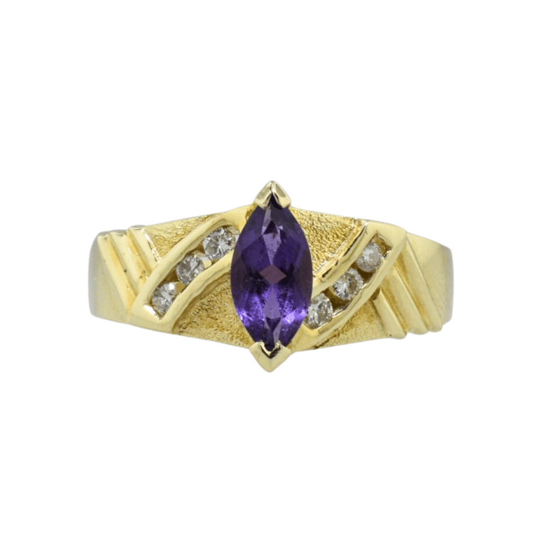 Estate Collection Estate Purple Marquise Ring with Diamond Accents