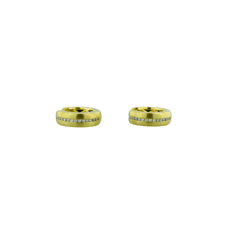 Estate Collection Estate Brushed Gold Huggie Diamond Earrings