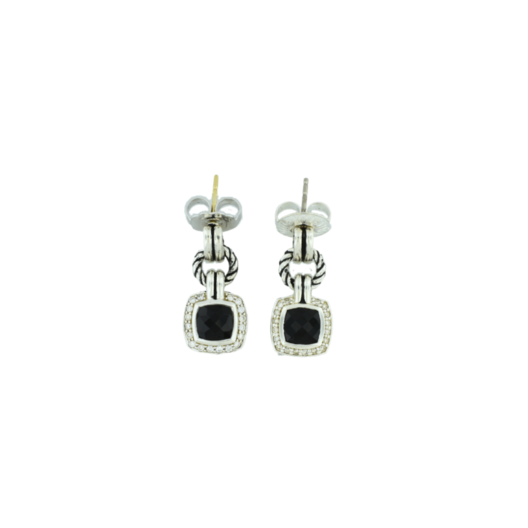 Estate Collection Estate David Yurman Onyx & Diamond Drop Earrings