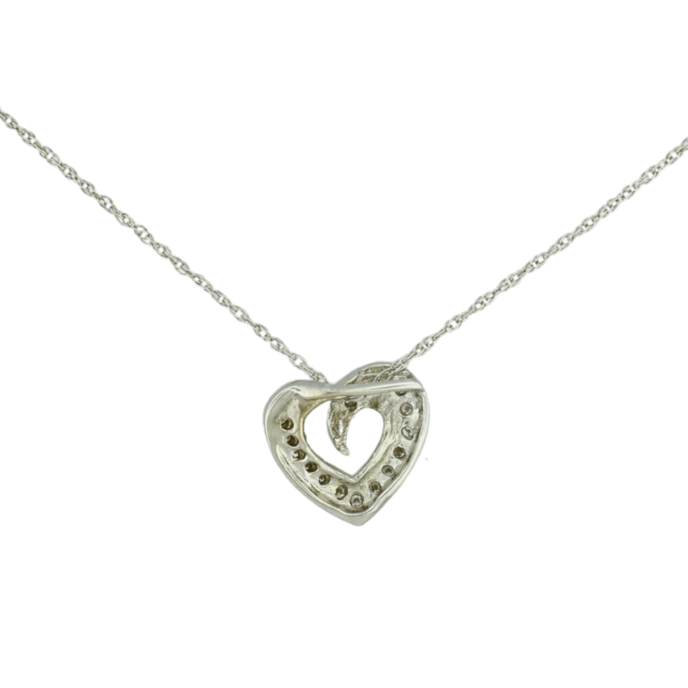 Estate Diamond Heart Pendant on Chain