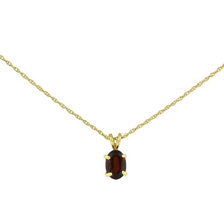 Estate Garnet Pendant on Rope Chain