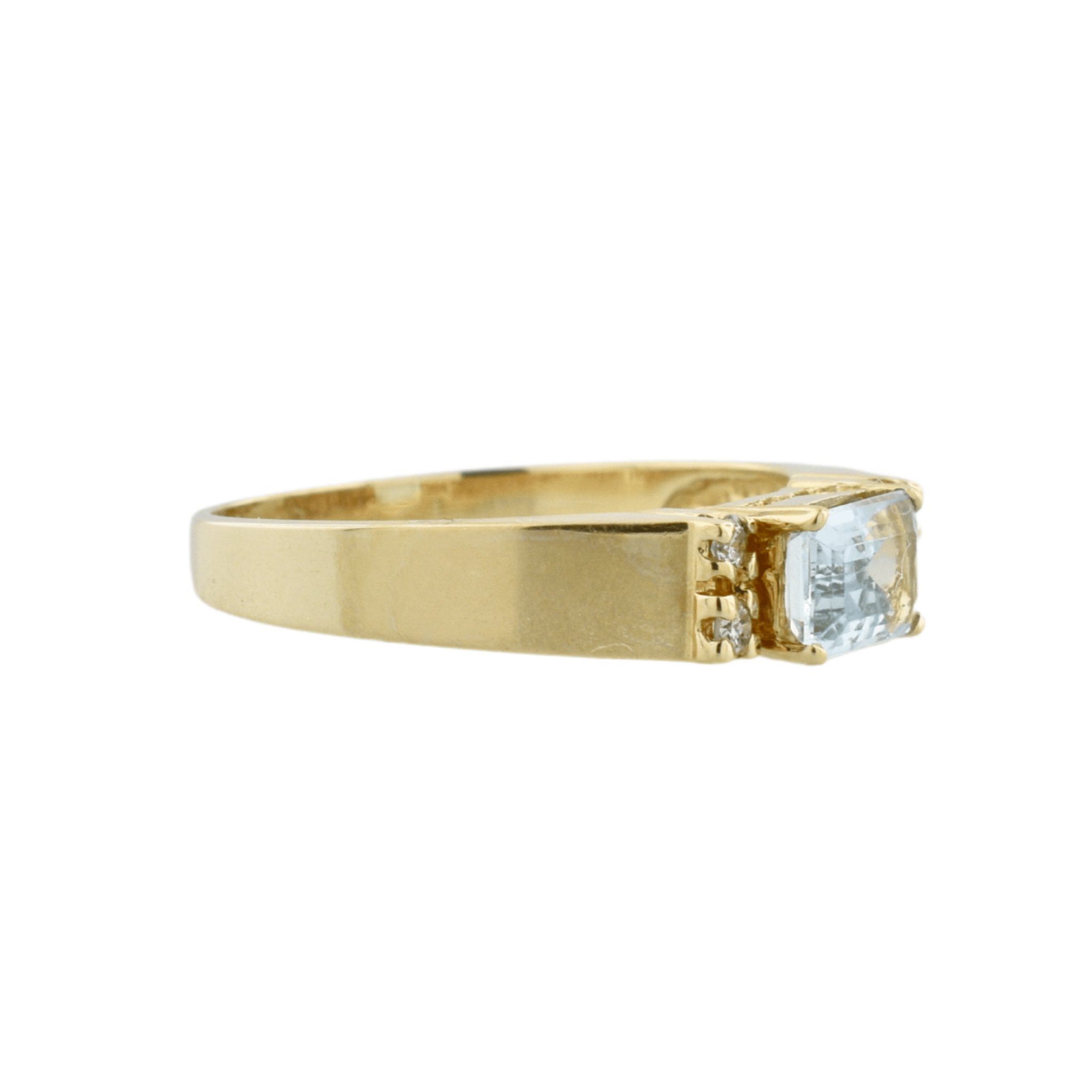 Gold ring with light blue stone online