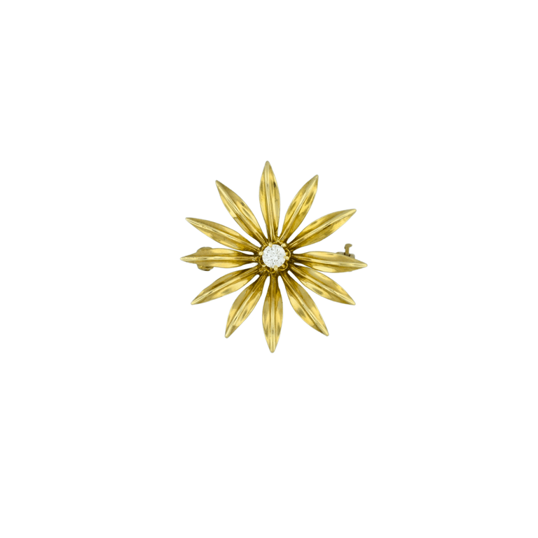 Estate Collection Estate Flower Pin with Diamond