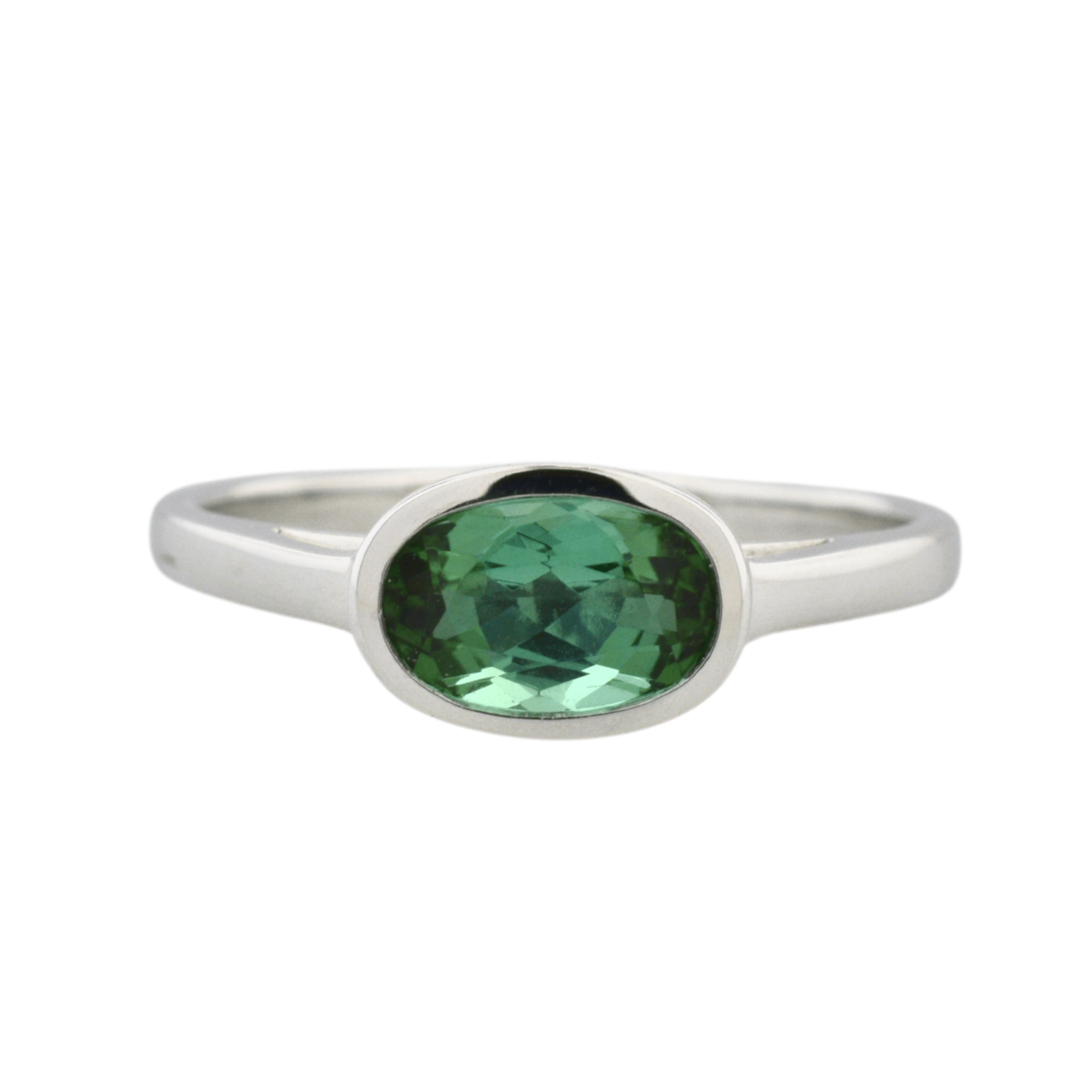 Handmade Step Cut Green Tourmaline Solitaire Ring | Burton's – Burton's  Gems and Opals